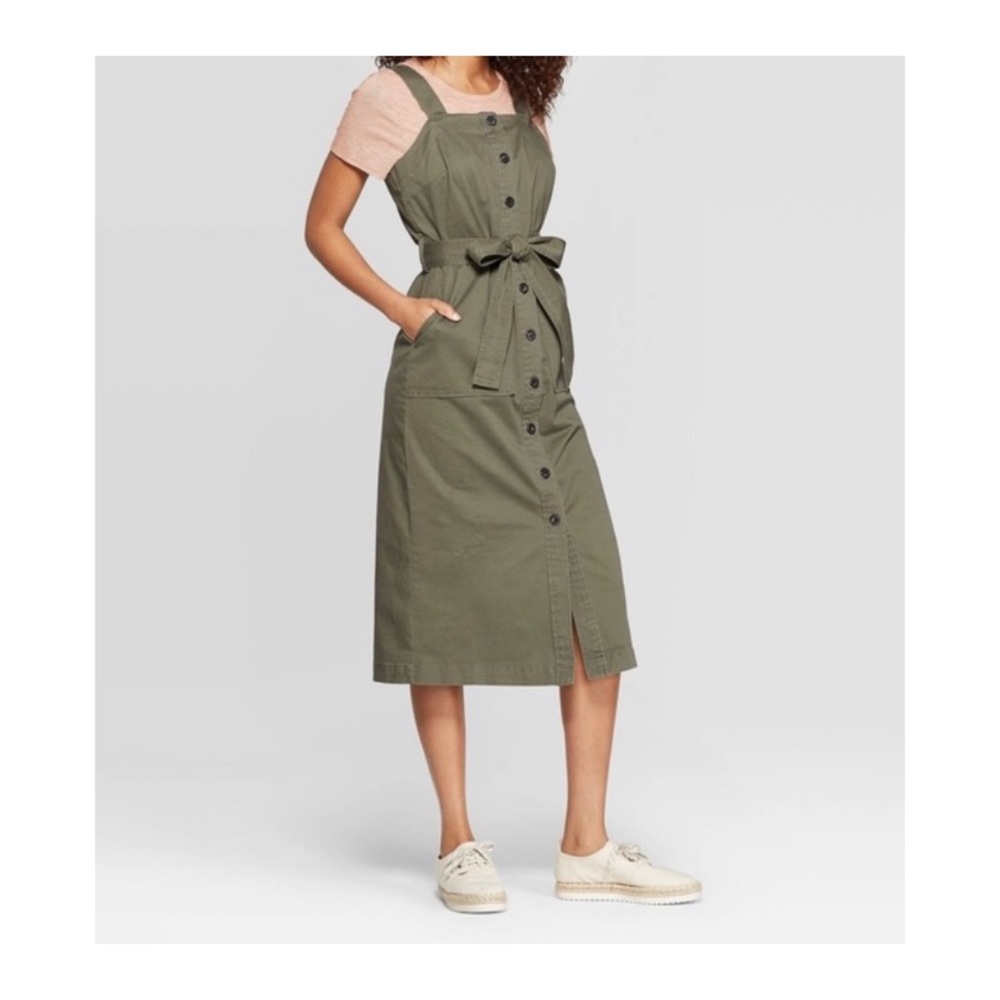 Green jumper dress